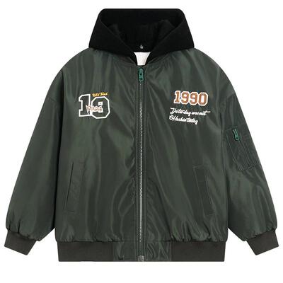 重工刺绣防水可拆卸连帽棒球棉服