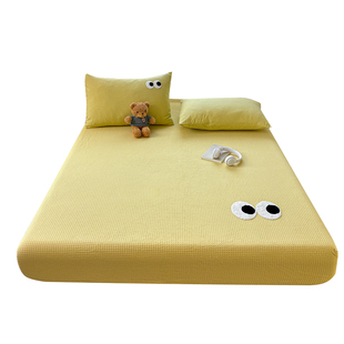 2026新款华夫格全棉床笠单件家用宿舍床垫隔脏保护罩床罩90x190cm