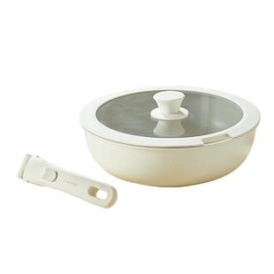 卡罗特炒锅不粘锅手柄可拆卸锅家用平底锅炒菜锅电磁炉燃气灶专用