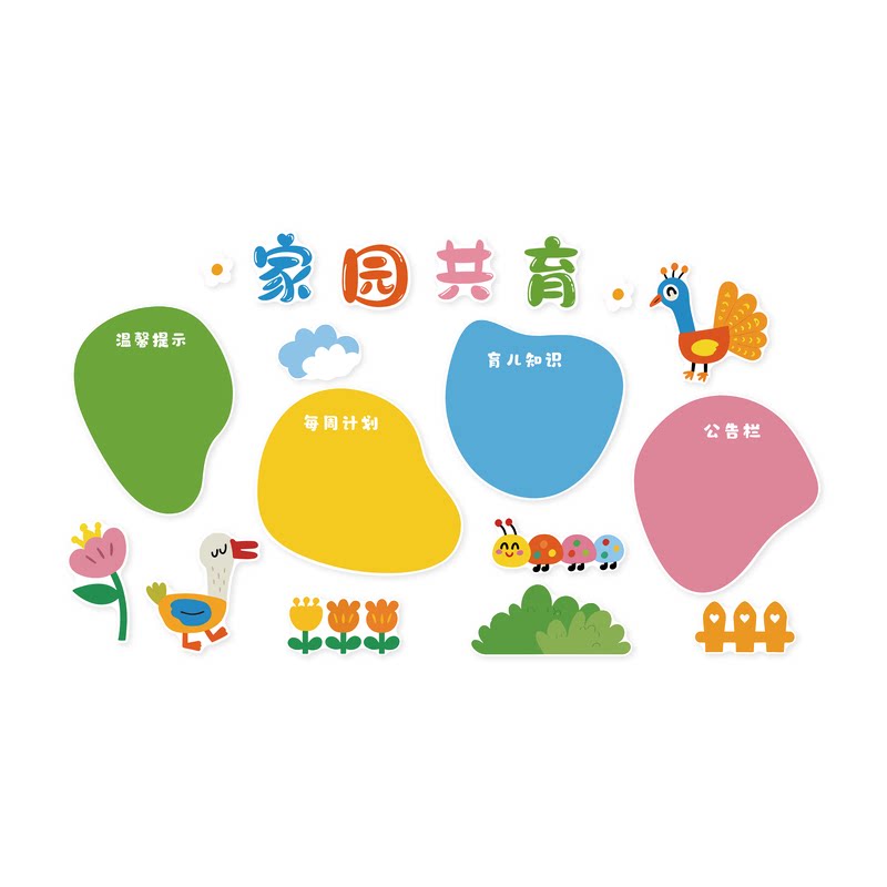 【家园共育栏成品】幼儿园文化墙