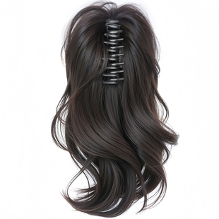 假发辫子马尾女半扎甜酷人鱼卷长卷发蓬松高颅顶抓夹式仿真发发饰