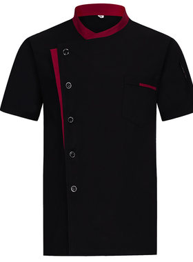 高档纯棉厨师服长袖加厚餐饮饭店面点烘焙学校厨师工作服冰丝短袖