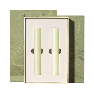 善琏湖笔玉霜明月玉石镇纸国画书法专用镇尺压纸毛笔压书神器文房四宝高颜值青玉摆件精品高档礼物礼品礼盒装