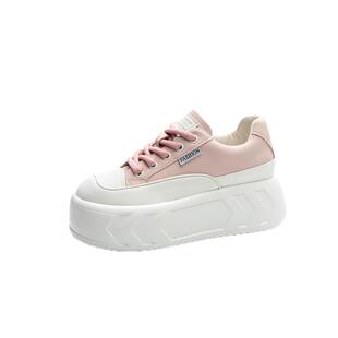 松糕小白鞋女内增高8cm厚底春季真皮2026夏季显脚小爆款板鞋女鞋