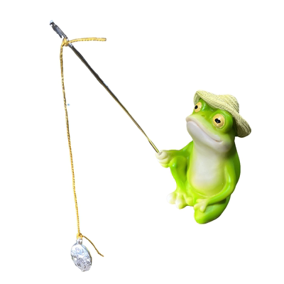 青蛙钓鱼鱼池鱼缸摆件