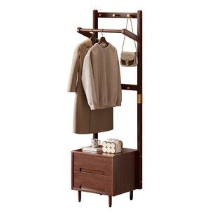 床头柜挂衣架一体家用卧室实木2025新款轻奢高级床边侧边置物柜子