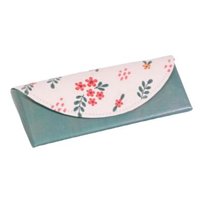 眼镜盒三角彩绘花图案便携式简约太阳镜墨镜近视眼镜盒轻奢高颜值