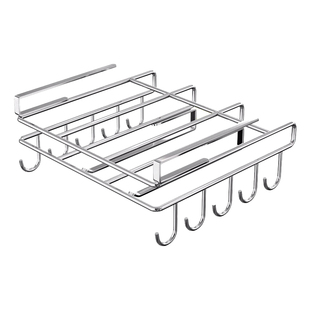 厨房橱柜吊柜下挂置物架多功能锅盖架悬挂下挂架挂钩砧板纸巾架