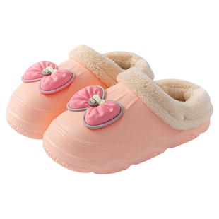 儿童棉拖鞋女童冬季新款保暖加绒EVA防水可拆卸亲子宝宝棉鞋女孩