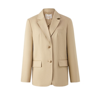 【70%棉】Eland衣恋西装女缝头滚边宽松版型通勤外套2025夏季新款