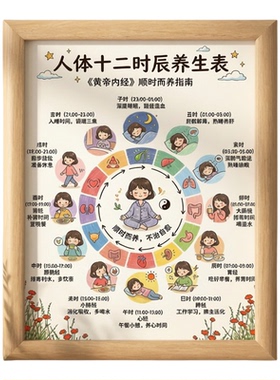人体器官十二时辰养生表相框摆件