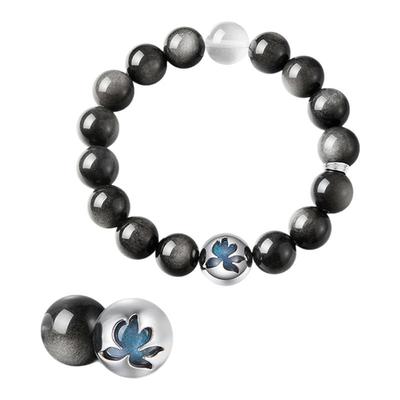 iSTONE黑曜石手串女串珠手链手绳