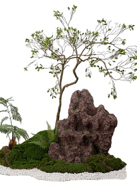 仿真绿植海岛春花树室内茶室造景