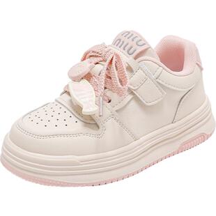 2026春魔术贴女童休闲板鞋轻便运动鞋儿童小白鞋学生女孩低帮单鞋