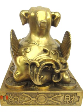 貔貅天禄招财纯铜质风水摆件皮休