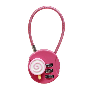 可爱卡通密码锁挂锁学生宿舍柜子锁车筐篮头盔锁书包箱包钢丝锁