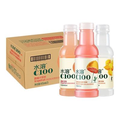 农夫山泉水溶复合果汁饮料445ml*15瓶整箱批发特价柠檬西柚味c100