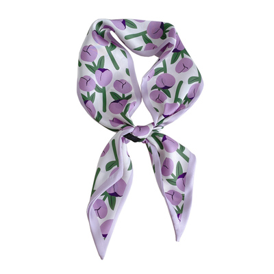 浪漫紫色女丝巾发带小丝巾飘带