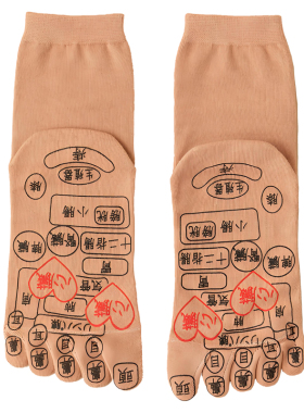 纯棉穴位袜子脚底按摩神器