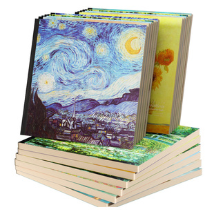 小怪才美术生专用正方形素描本小学生中国古风空白图画本初中生加厚漫画绘画本画册梵高油画封面铅笔素描本子