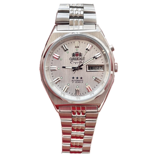 日本三星手表东方双狮全自动机械表男钢带九十年代库存双日历防水