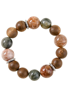 【防小护主】千层幽灵绿发晶沉香手串范李李防小人木制能量手链