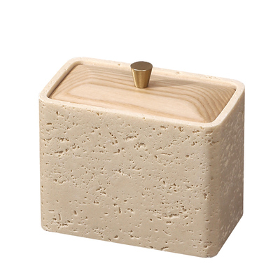 黄洞石牙签盒棉签牙线盒二合一