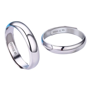 银色情侣戒指一对女银光面男士尾戒单身戒开口霸气网红指环