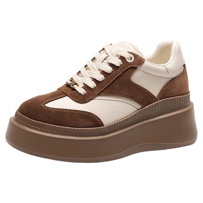 接吻猫太妃糖德训增高小白鞋女