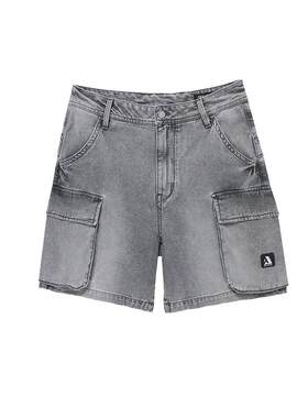 ABLE JEANS夏季新款男士超宽松机能多口袋工装五分牛仔短裤