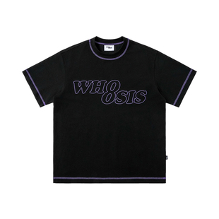 WHOOSIS(不知其名)撞色logo凉感防晒皮短袖T恤夏季健身户外男女
