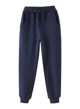 中小学生校服直筒深蓝色休闲裤子