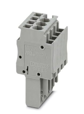 菲尼克斯端子针式插头端子插头弹簧连接灰色 SPB 2,5/ 4-3040135