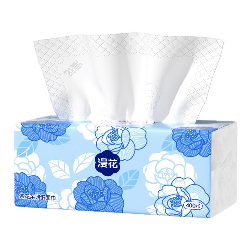 漫花雪茶花纸巾18大包抽纸5层加厚M码家用整箱批面巾纸厨房卫生纸