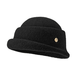 法式赫本风优雅羊毛白色小礼帽女秋冬名媛贵气千金黑色帽子显脸小