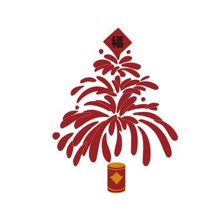 2026新年装饰网红打卡造景烟花户外场墙面跨马快乐春节氛围布置区