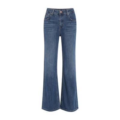 COLIN WANG-‘迎风的气场'土耳其弹力微喇超模腿高腰牛仔裤张若愚