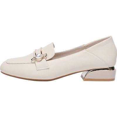 达芙妮秋季法式珍珠扣单鞋