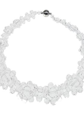 欧美气质手工透明水晶项链女