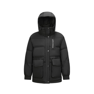 [商场同款]森马羽绒服女中长款宽松连帽简约2024新款冬季收腰外套