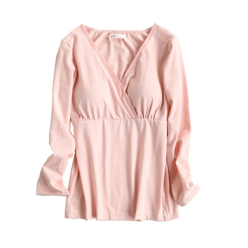 纯棉月子服孕妇衣外出女哺乳秋衣上衣秋冬哺乳装睡衣喂奶衣服春秋