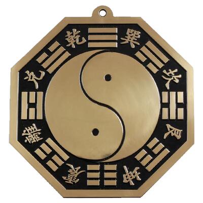 纯黄铜八卦镜家用大门九宫中式