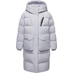 坦博尔童装羽绒服长款男童连帽厚款保暖外套舒适运动女童2025新款