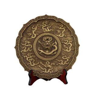 纯铜九龙壁摆件招财实心九龙盘聚财中式家居办公室店铺风水装饰品