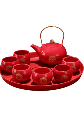结婚敬茶杯子单杯婚礼托盘改口