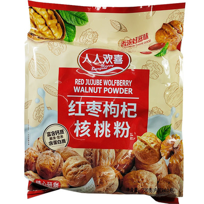 人人欢喜核桃粉720g 红枣枸杞高钙型可冲泡24杯即食速溶早餐饮料