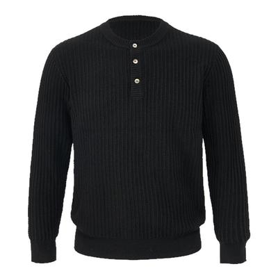 GLACIERBOY|老钱静奢感亨利领纯银定制扣抽条针织衫男士打底