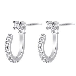 999纯银针超闪U型耳环女2026新款爆款轻奢高级感耳钉一款两戴耳饰