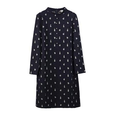 HONRN/红人兔子卡通图H型连衣裙