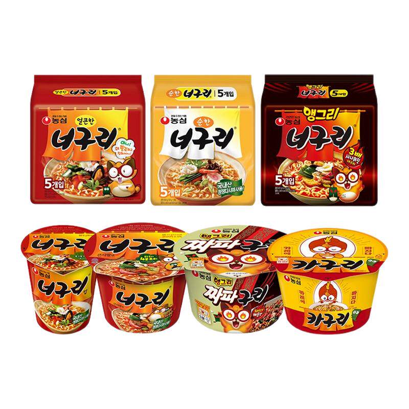 韩国进口农心小浣熊炸酱面韩式辣乌冬面速食拌面泡面方便面拉面